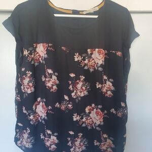 Floral Black and Pink Rewind Women's Top